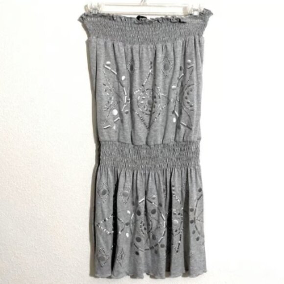 SKY Women's Strapless Mini Dress w Metallic Silver Accent Size XS - Picture 1 of 6